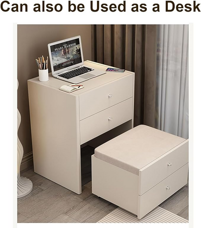 Versatile Makeup Table & Soft Cushioned Stool