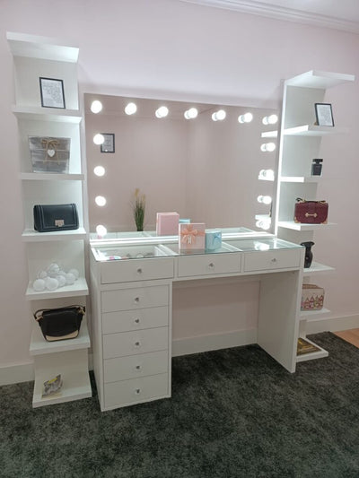 Hollywood Vanity Table with Mirror and Lights