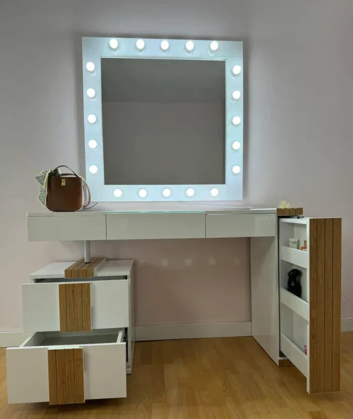 Vanity with Mirror and Lights – Perfect for Your Beauty Salon