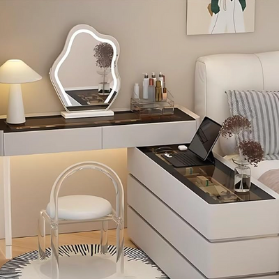 Modern Bedroom Vanity Table with Mirror & Speakers